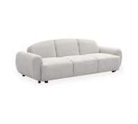 MENZZO Canapé 3 places convertible dossier et accoudoirs arrondis Oliver Tissu texturé Gris -Canapé : L234 x P88 x H75 cm<br