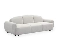 Menzzo Canapé 3 Places Convertible Oliver Tissu texturé Gris - Canapé-lit Design Contemporain avec Dossier et accoudoirs arrondis