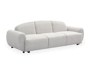 Menzzo Canapé 3 Places Convertible Oliver Tissu texturé Gris - Canapé-lit Design Contemporain avec Dossier et accoudoirs arrondis