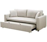 Menzzo Canapé 3 Places Convertible Saphir Tissu Beige