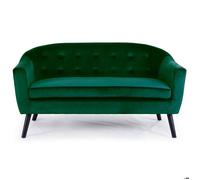 MENZZO Canapé 3 places scandinave Savoy Velours Vert -L180 x P73 x H75 cm - Hauteur d'assise : 44,5 cm