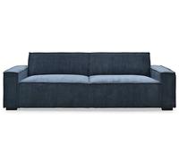 Menzzo Canapé clic-clac 3 Places Roger en Velours côtelé Bleu - Canapé Convertible Moderne - L200 x P90 x H80 cm