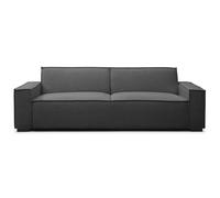Menzzo Canapé Clic-Clac 3 Places Roger Tissu Bouclette Gris - Convertible Design Moderne 230 cm - Canapé Lit Confortable avec Dossier Rabattable pour Salon & Studio