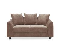 Menzzo Canapé Contemporain 2 Places Mozart en Velours côtelé Marron - Canapé Compact Chic - L168 x P82 x H78 cm