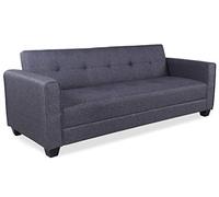 Menzzo Canapé convertible 3 places Clayton Tissu gris foncé