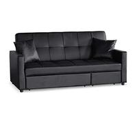 Menzzo Canapé Convertible 3 Places Julieta Noir