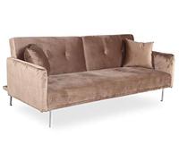 Canapé convertible clic-clac 3 places Carla Velours Taupe