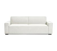Menzzo Canapé Convertible clic-clac 3 Places Pikado - Tissu Effet Lin crème - Couchage d’appoint - Design Moderne Confortable