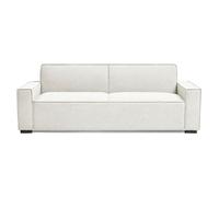 Menzzo Canapé Convertible clic-clac 3 Places Pikado - Tissu Effet Lin crème - Couchage d’appoint - Design Moderne Confortable