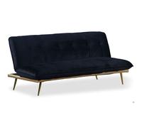 Menzzo Canapé Convertible clic-clac Fabrice Velours Noir