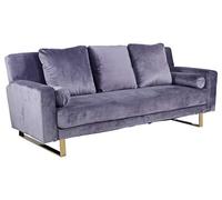 Menzzo Canapé Convertible Djobi Velours Gris Pied Or, L210 x P95 x H90 cm Position lit : L210 x P107 x H42 cm
