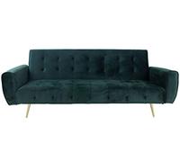 Menzzo Canapé Convertible scandinave Slovénie Velours Vert L213 x P79 x H82 cm Position lit : L213 x P106 x H40 cm