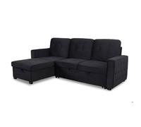Canape angle fixe paris prix 4 places en velours noir 159 x 230 x 94 cm