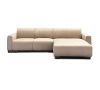 MENZZO Canapé d'angle moderne 287cm Wallis Velours Taupe -L287 x P161 x H71 cm