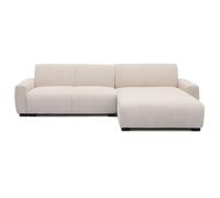 MENZZO Canapé d'angle moderne 288cm Wallis Velours côtelé Crème -L288 x P161 x H74 cm