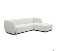 MENZZO Canapé d'angle réversible moderne Larry Tissu bouclette Crème -L286 x P185 x H77 cm