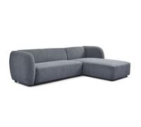 Canape droit fixe atmosphere larry 5 places en tissu bouclette gris
