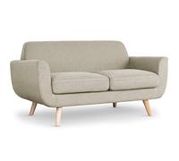 Menzzo Canapé scandinave 2 Places Danube Tissu Beige