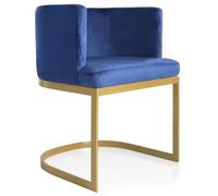 Chaise Design en Velours "Noemy" 75cm Bleu Bleu G