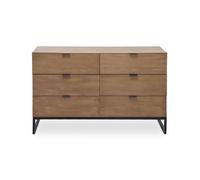 MENZZO Commode 6 tiroirs Panara L120cm Bois d'acacia patiné
