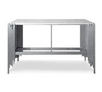 Menzzo Console Design Falbala Plateau marbre Blanc - Structure métal Argent - Style Contemporain Chic - Meuble d’entrée/Salon - L152,5 x P40,5 x H78,5 cm