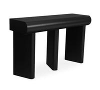 Menzzo Console Mezade - 2 tiroirs - Noir - L120 x P40 x H78 cm - Pieds obliques Design - Meuble d’entrée Moderne