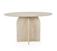 MENZZO Console moderne ovale 120cm Calyptus Effet travertin Beige