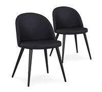 Menzzo dc5106lot2blackpu Lot de 2 Chaises scandinaves Maury Simili P.U. Noir Taille Unique