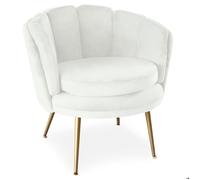 MENZZO Fauteuil arrondi Brenda Velours Blanc