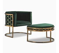 Menzzo Fauteuil Arrondi Honey Velours Vert