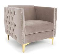 MENZZO Fauteuil Joshua Velours Taupe