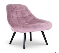 Menzzo Fauteuil Danios Velours Rose - Fauteuil Design Moderne avec Accoudoirs Rembourrés - Fauteuil Lounge Confortable pour Salon, Chambre ou Coin Lecture - L100 x P82 x H82 cm