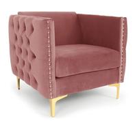 Menzzo Fauteuil Joshua Velours Rose