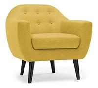 Menzzo Fauteuil scandinave Fidelio Tissu Jaune