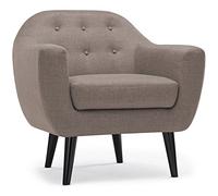 Menzzo Fauteuil scandinave Fidelio Tissu Taupe