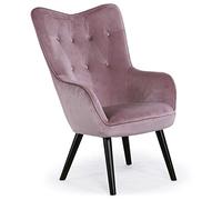 Menzzo Fauteuil scandinave Klarys Velours Rose
