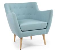 MENZZO Fauteuil scandinave Molly Tissu Bleu