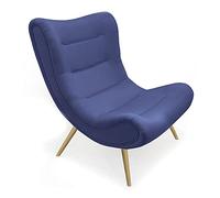 Menzzo Fauteuil scandinave Romilly Tissu Bleu