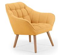 Menzzo Fauteuil Scandinave Zentao Tissu Jaune