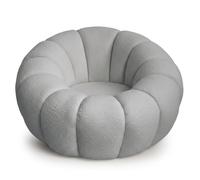 Fauteuil Design Coquillage ""Bouclette"" 98cm Gris