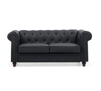 Menzzo A6052 Contemporain Canapé 2 Places Bois Noir 80 x 157 x 72 cm