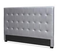 Menzzo HB180 Contemporain Luxor Tête de Lit Bois Argent 8 x 190 x 122 cm