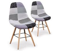 Lot de 2 chaise paris prix H. 82 cm non empilable non pliable en bois interieur gris Gris G