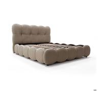 MENZZO Lit-coffre design boule Bilbola avec sommier relevable 140x200cm Velours Taupe - Velours Lit complet : L163 x P223 x H110 cm