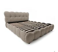 MENZZO Lit-coffre design boule Bilbola avec sommier relevable 180x200cm Velours Taupe - Velours Lit complet : L207 x P223 x H110 cm
