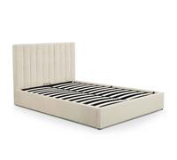 MENZZO Lit Coffre Songe + Sommier Tissu bouclette Beige 140cm