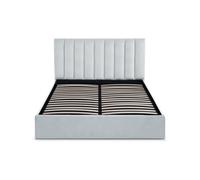 MENZZO Lit Coffre Songe + Sommier Velours Argent 160cm - Velours L169 x P217 x H112 cm