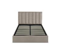 MENZZO Lit Coffre Songe + Sommier Velours Taupe 140cm - Velours L148 x P207 x H112 cm
