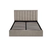 MENZZO Lit Coffre Songe + Sommier Velours Taupe 160cm - Velours L169 x P217 x H112 cm