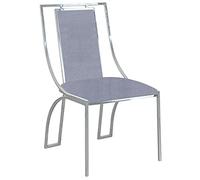 Menzzo Lot de 2 chaises Catarina Velours Argent Pieds Argent